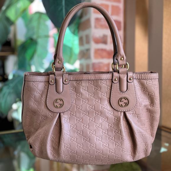 GUCCI Scarlett Pink Guccissima Leather Studded Shoulder Bag - Picture 3 of 11